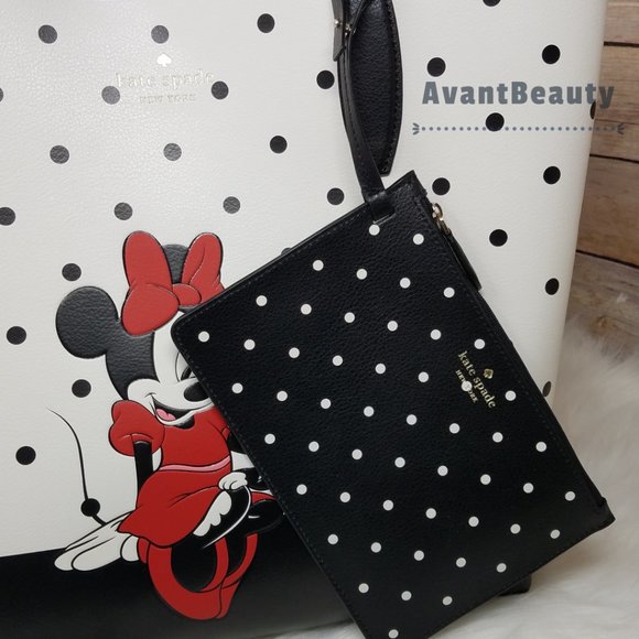 disney x kate spade new york white minnie mouse tote bag Reversible Black white - Picture 12 of 13